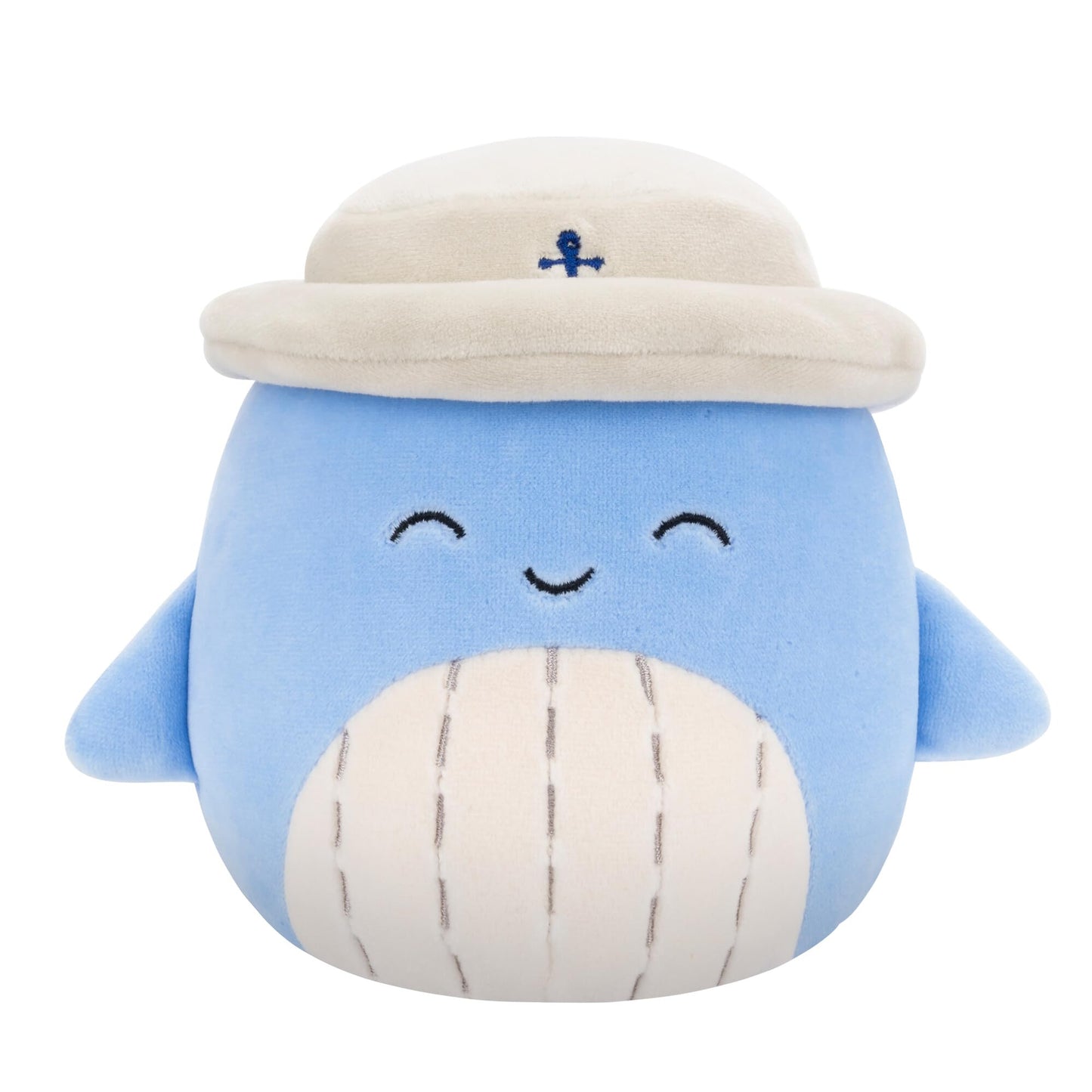 Squishmallows Samir Blue Whale with Tan Bucket Hat — 5-Inch Official Plush