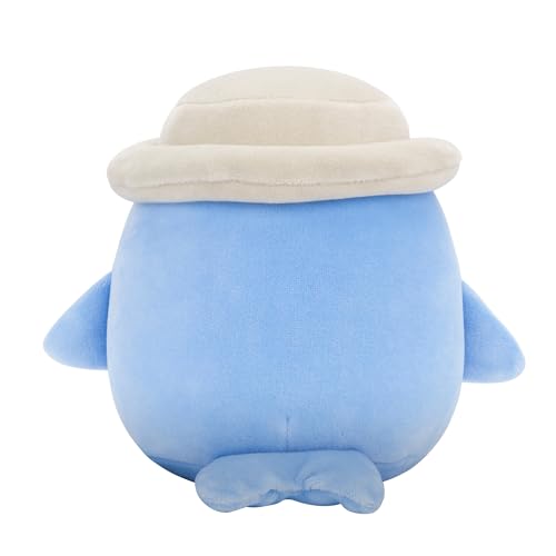 Squishmallows Samir Blue Whale with Tan Bucket Hat — 5-Inch Official Plush
