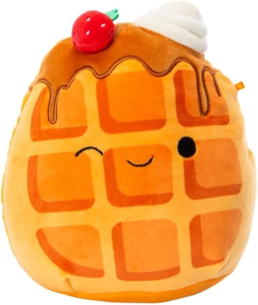 Squishmallows 14-Inch Weaver the Waffle Plush Toy — Ultra-Soft Orange Cozy Companion