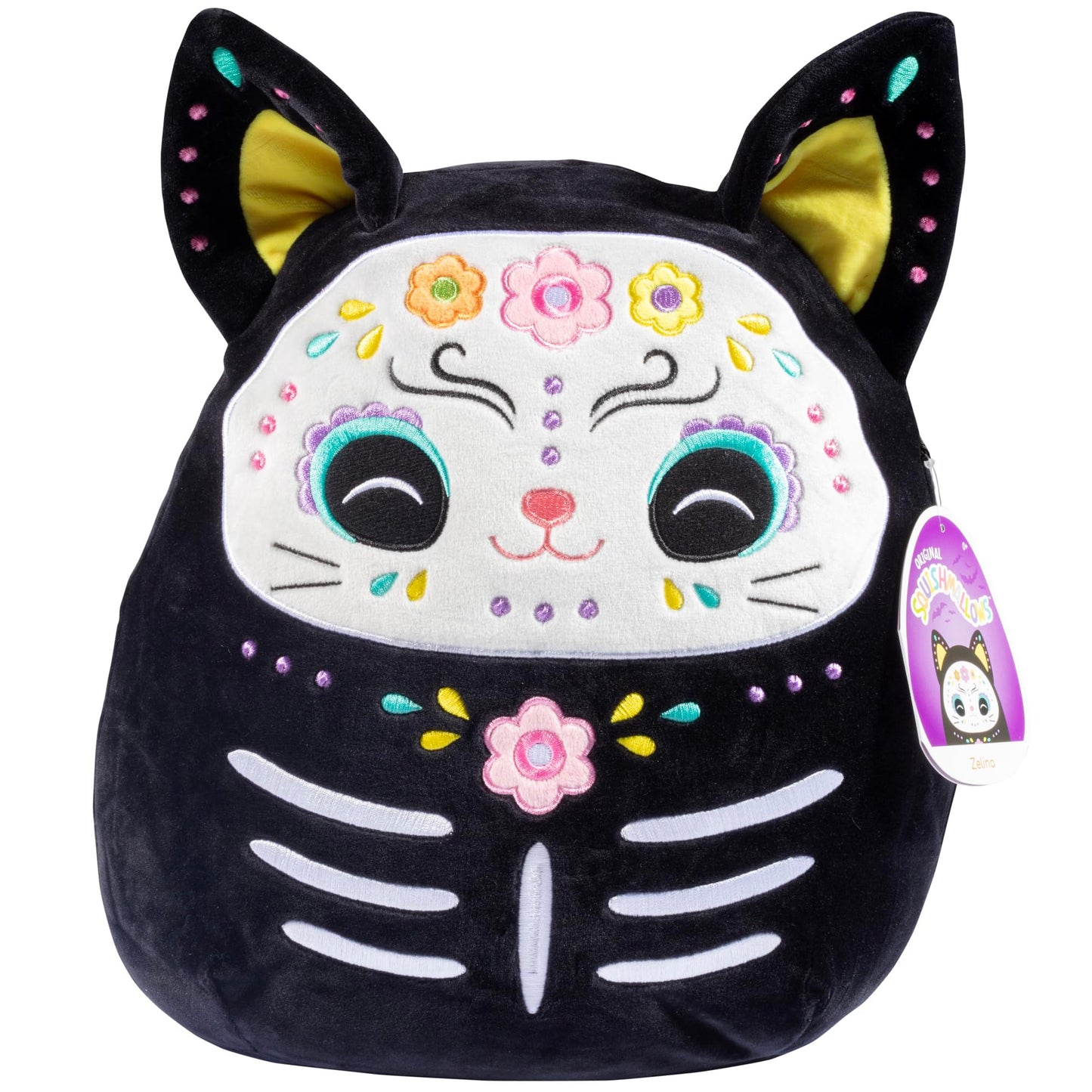 Squishmallows Zelina 12-Inch Day of the Dead Cat Plush – Limited Edition 2026 Sugar Skull Design