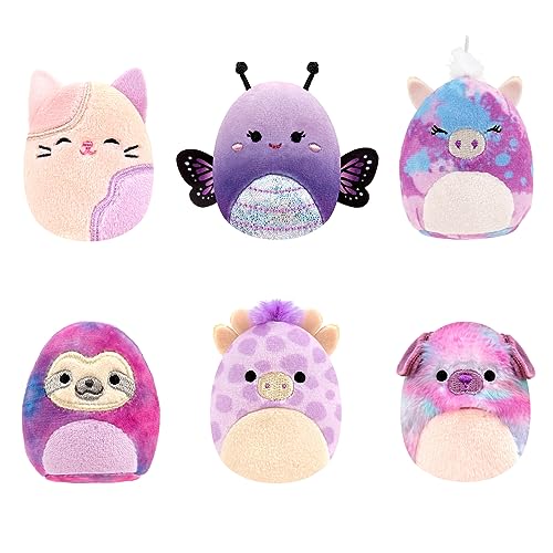 Squishville Purple Pals Squad 2-Inch Plush Set – Bashira, Mollie, Carlota, Patrick, Rida & Jazzy