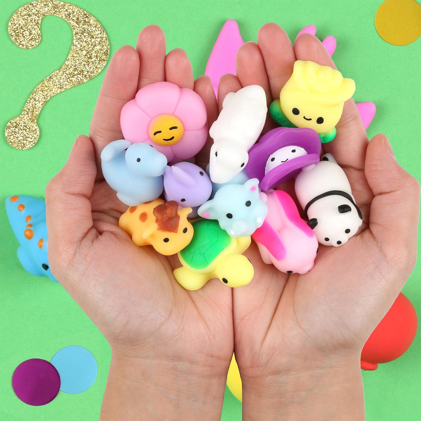 Squochi Mystery Pack Mochi Squishies – 80pcs Bulk Blind Bags, Interactive Box & Tote
