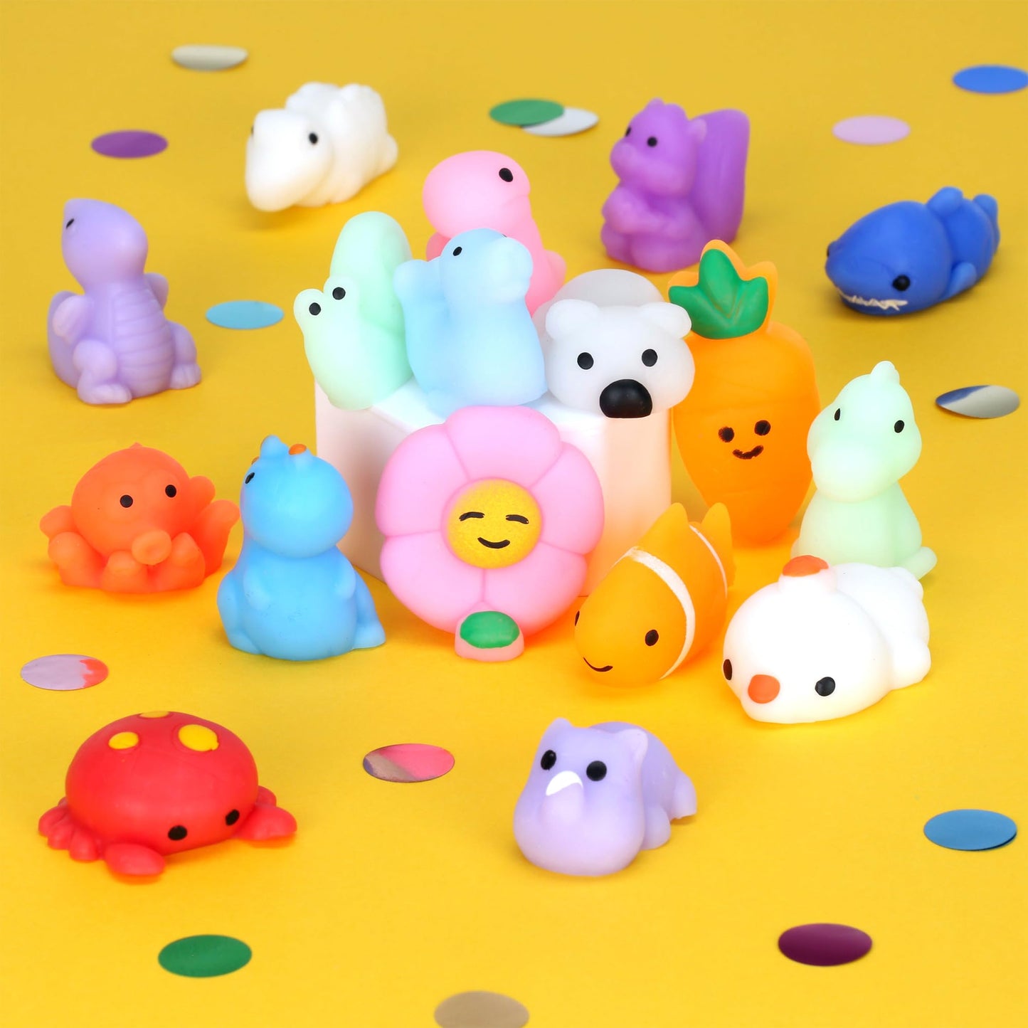 Squochi Mystery Pack Mochi Squishies – 80pcs Bulk Blind Bags, Interactive Box & Tote