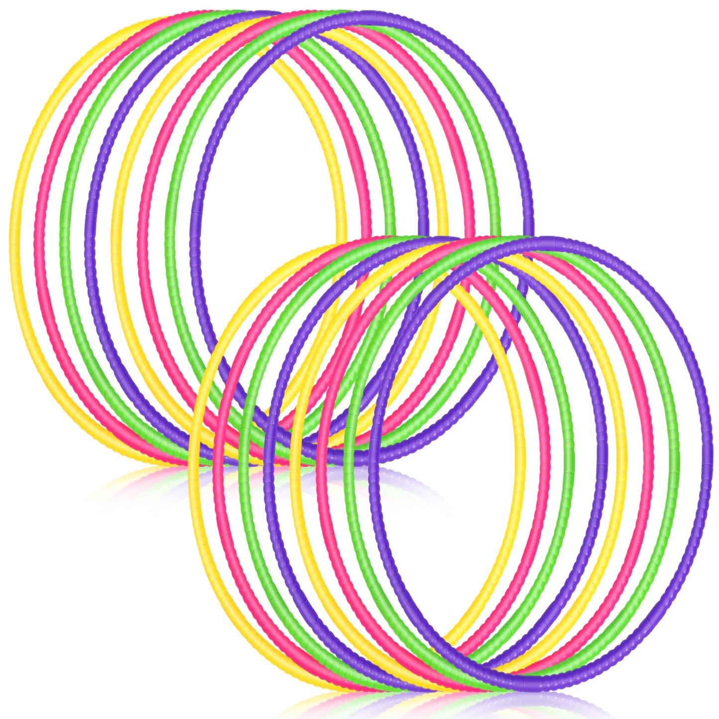 Sratte 8 Pcs Color Hoop Set - Detachable 28-Inch Exercise Rings in 4 Classic Colors