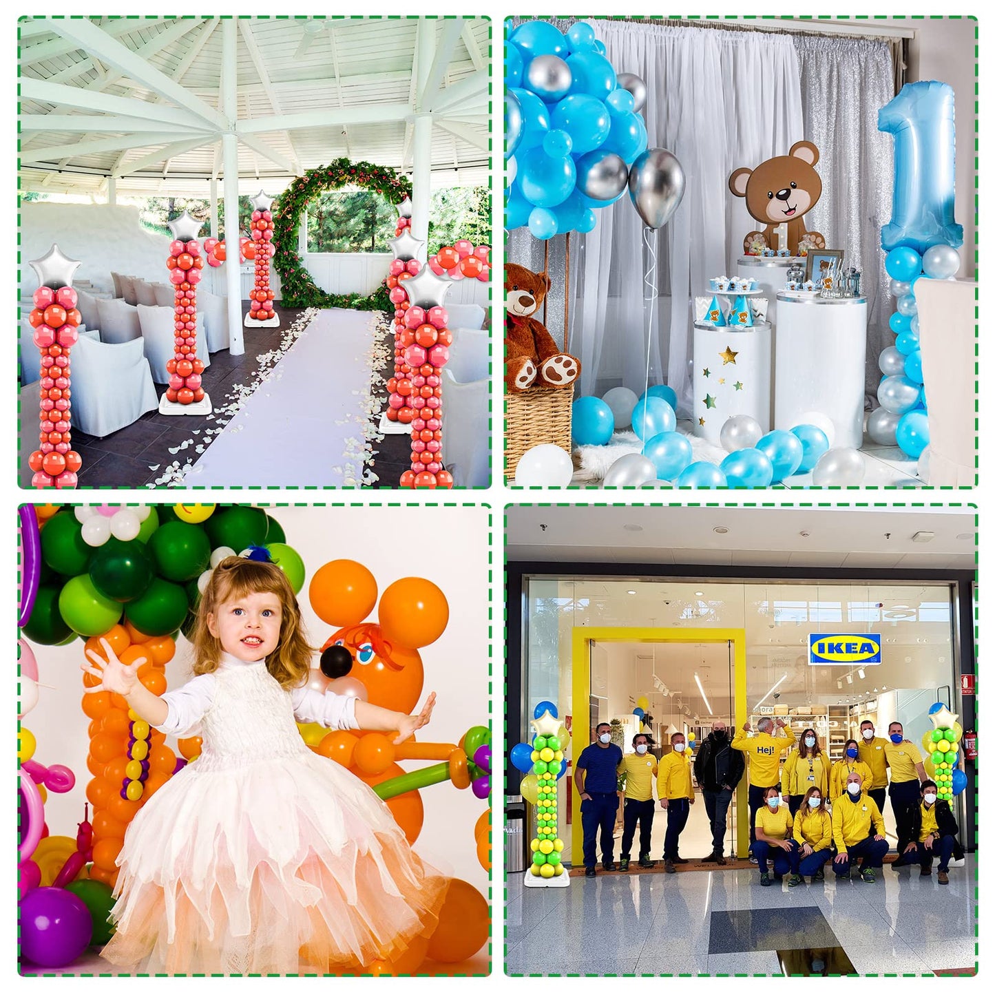 Sratte 6 Sets Balloon Column Stand Kit - 6.6 ft Adjustable Balloon Tower for Weddings & Parties