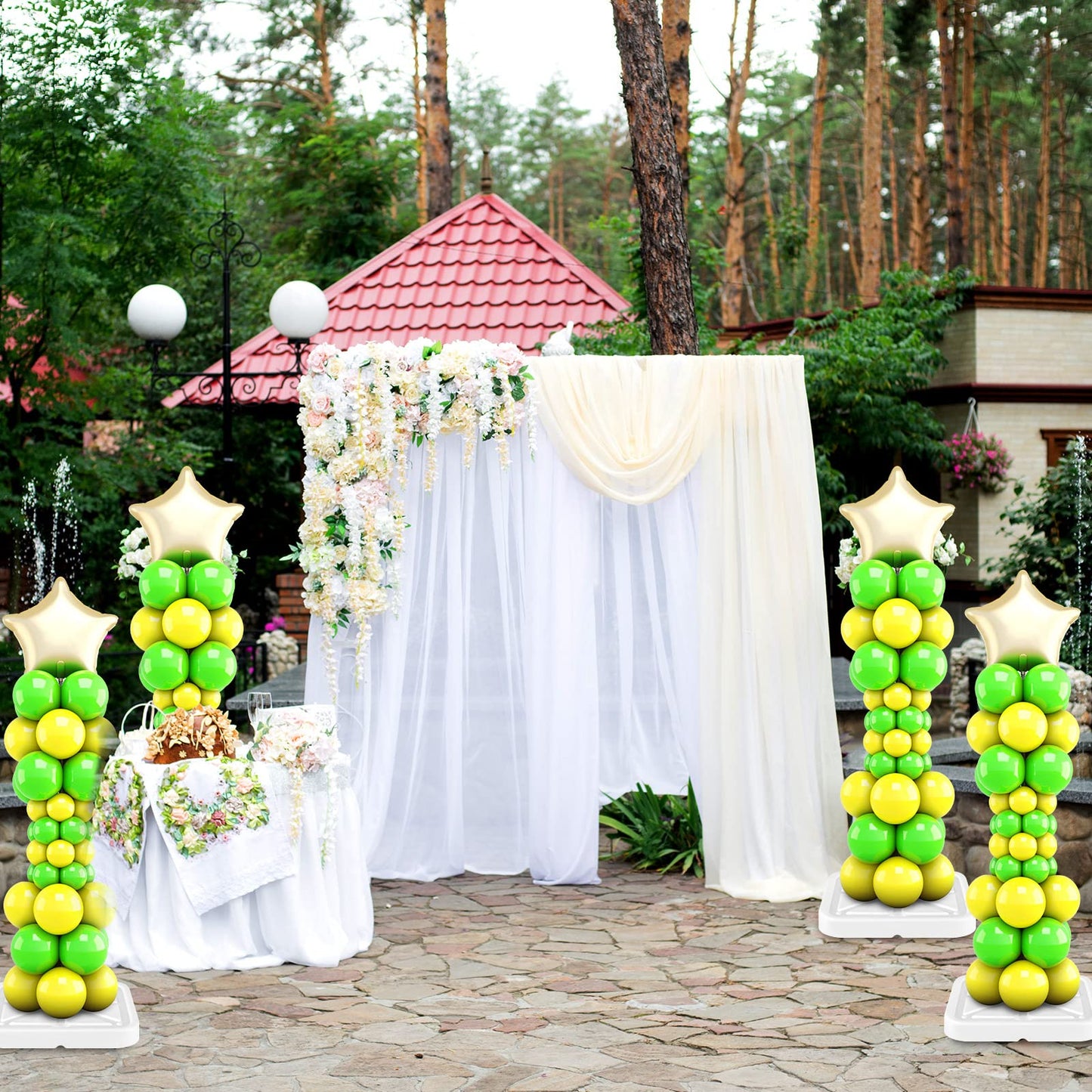 Sratte 6 Sets Balloon Column Stand Kit - 6.6 ft Adjustable Balloon Tower for Weddings & Parties