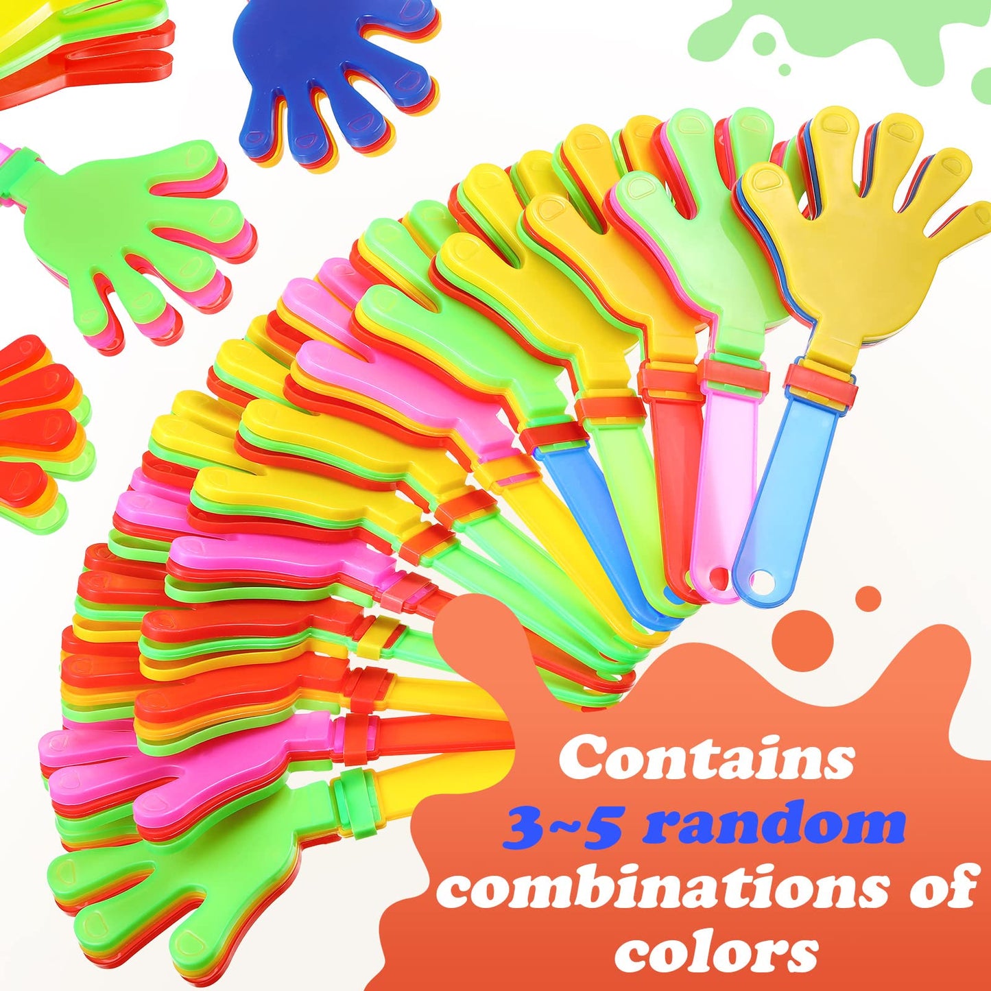 Sratte 80 Pcs Hand Clappers Noisemakers – 7.5 Inch Bulk Party Favors