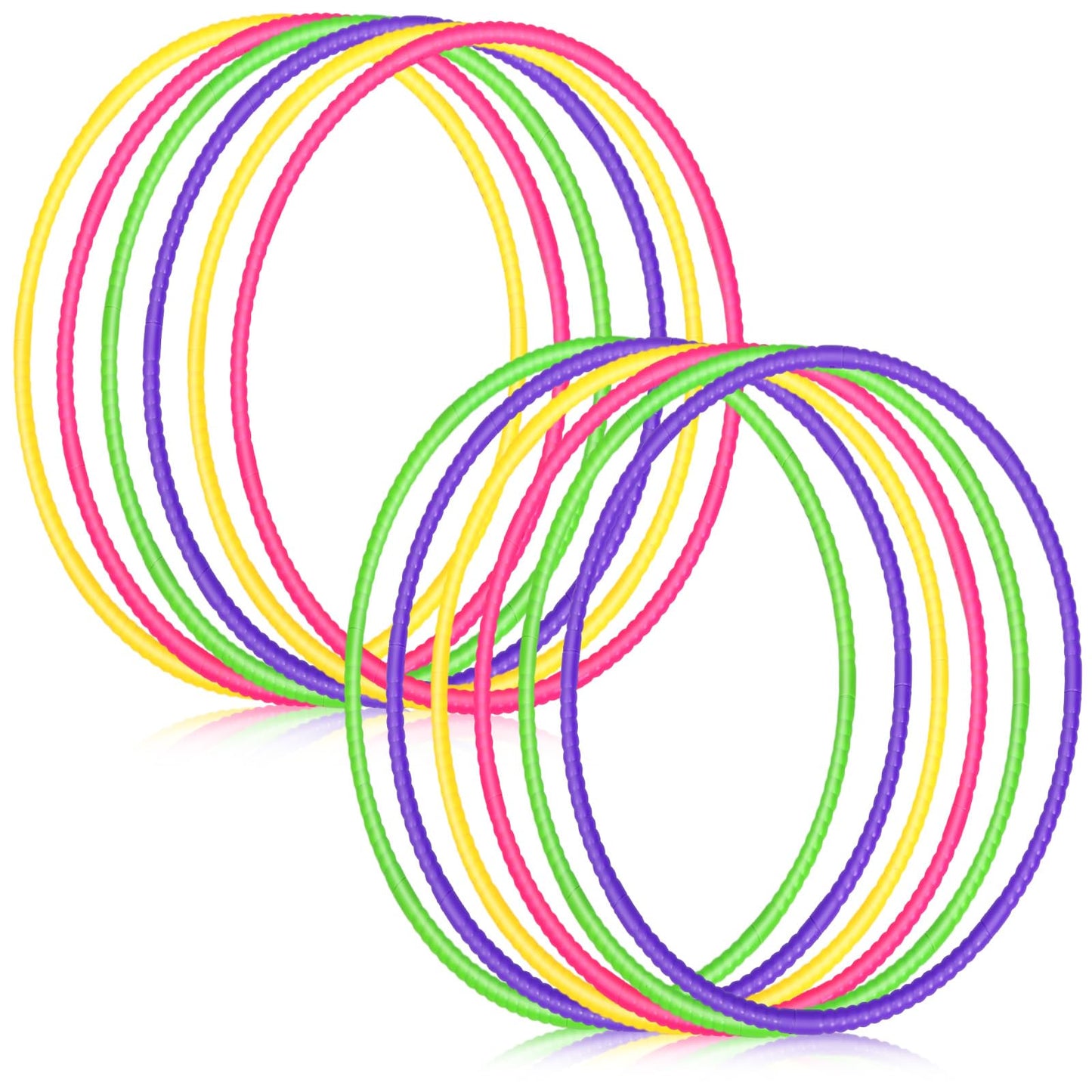 Sratte 12 Pcs Toy Hoop – Detachable, Adjustable 28-Inch Colorful Hoop for Kids