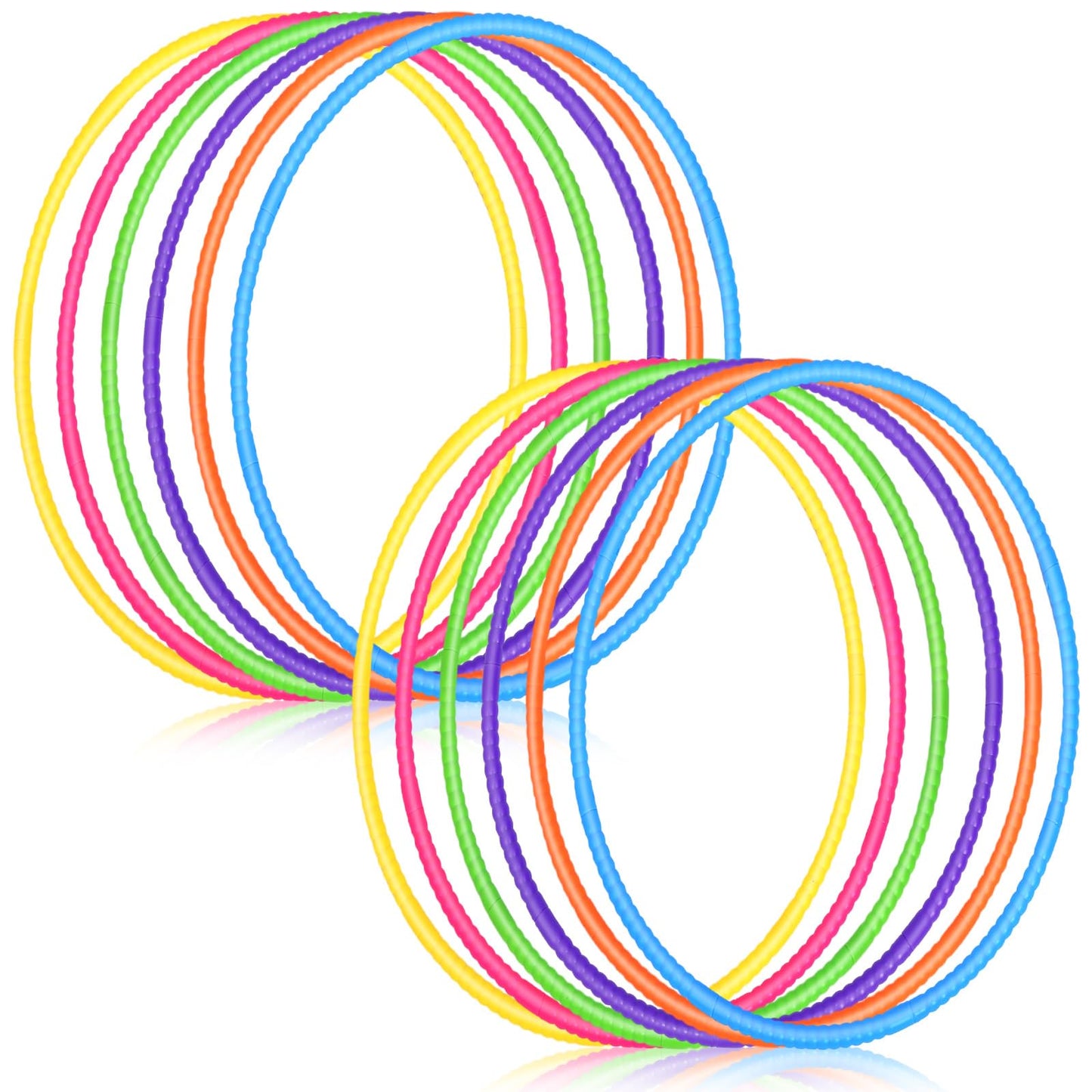 Sratte 12 Pcs Toy Hoop Set | Detachable Adjustable 28 Inch Exercise Ring for Kids, Teens & Pets