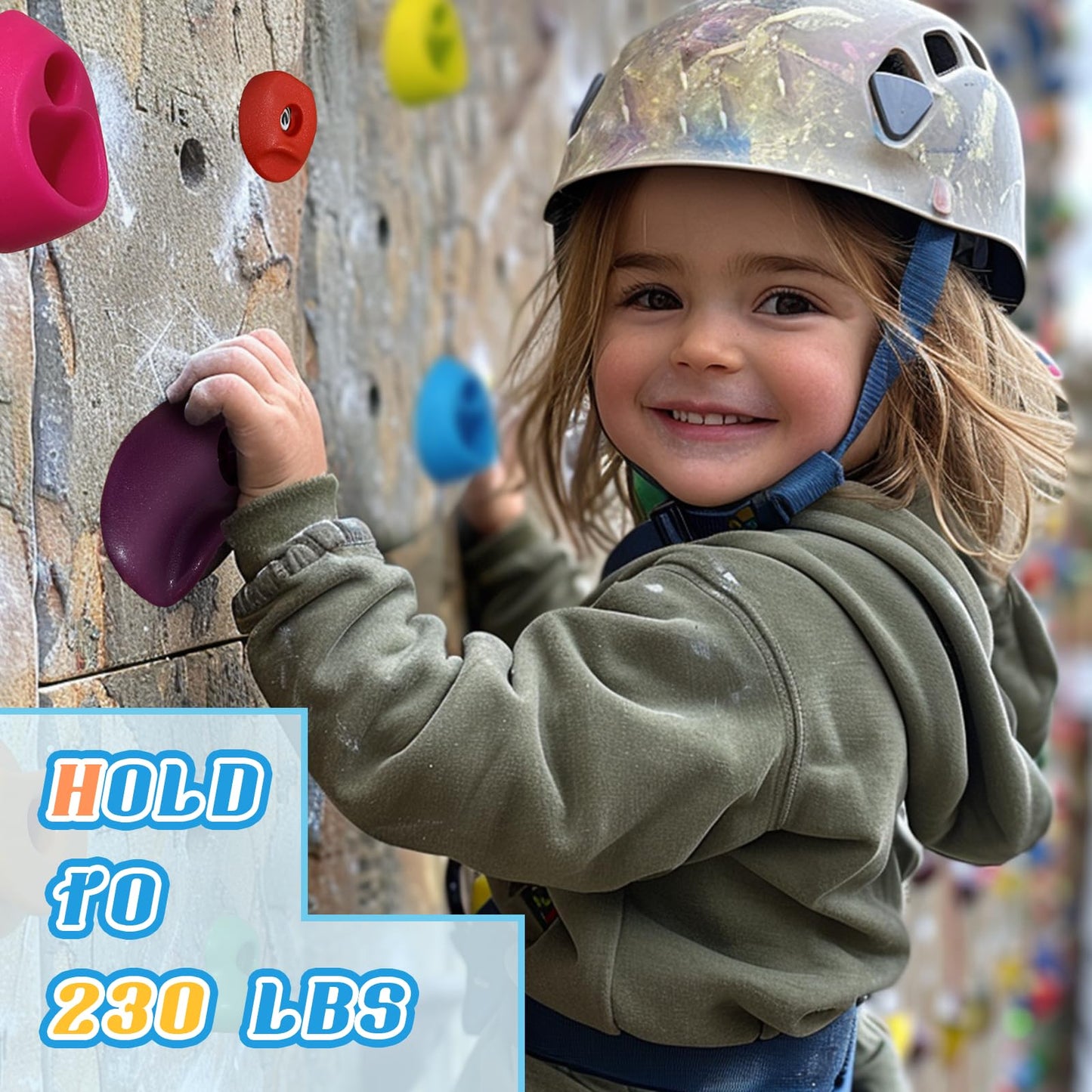 SREHRLY 32-Piece Rock Climbing Wall Holds — Indoor/Outdoor Kit Up to 230 lbs
