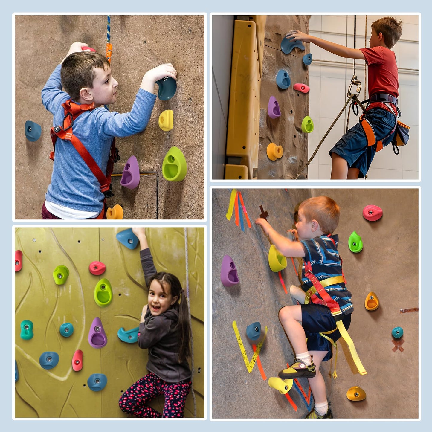 SREHRLY 32-Piece Rock Climbing Wall Holds – Pastel Color, Indoor/Outdoor, Up to 230 lbs