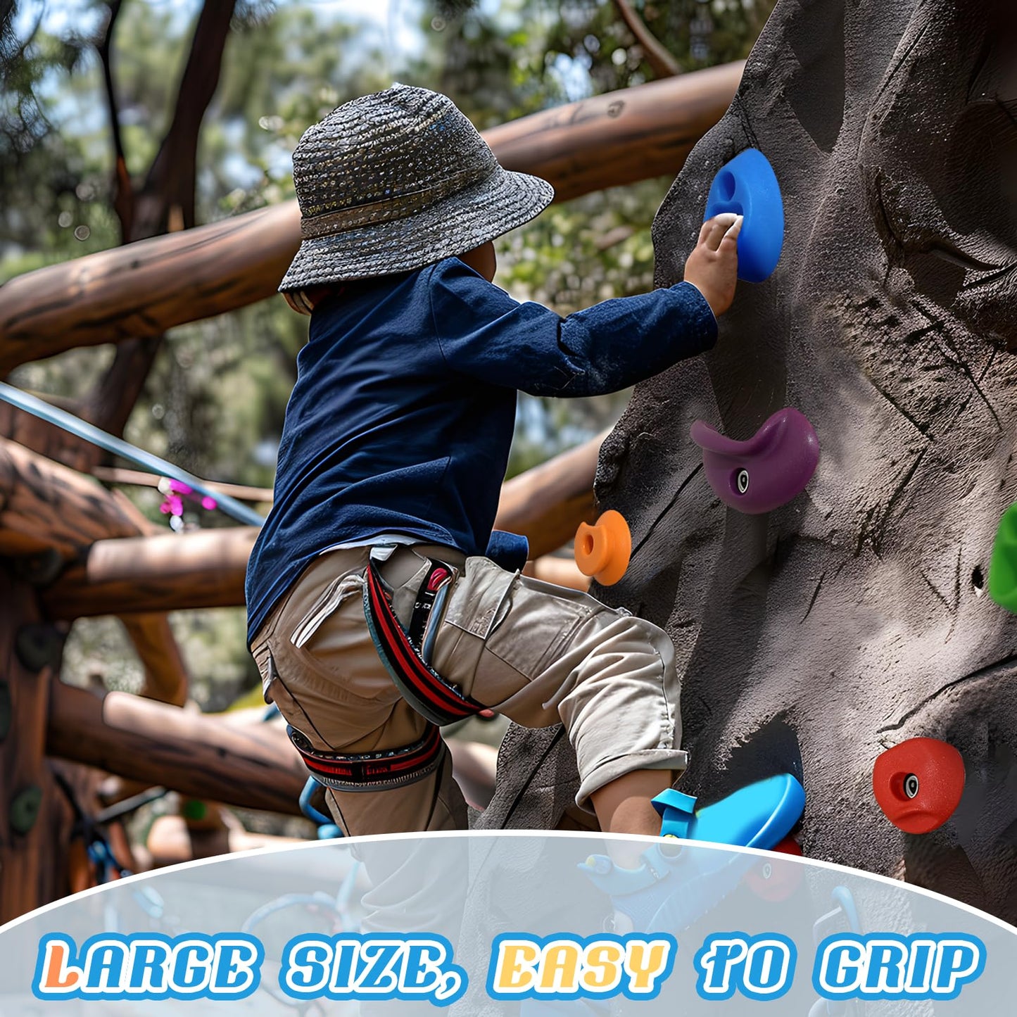 SREHRLY 32-Piece Rock Climbing Wall Holds — Indoor/Outdoor Kit Up to 230 lbs