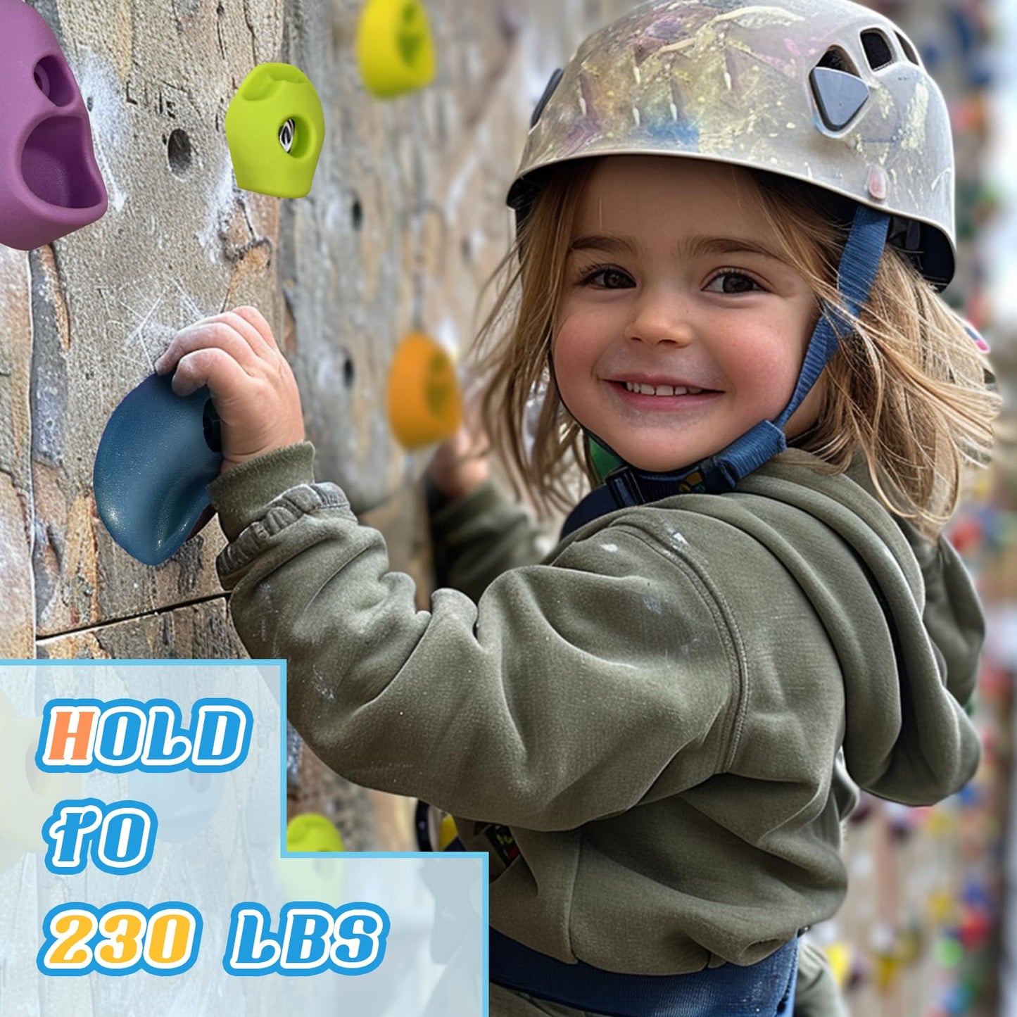 SREHRLY 32-Piece Rock Climbing Wall Holds – Pastel Color, Indoor/Outdoor, Up to 230 lbs