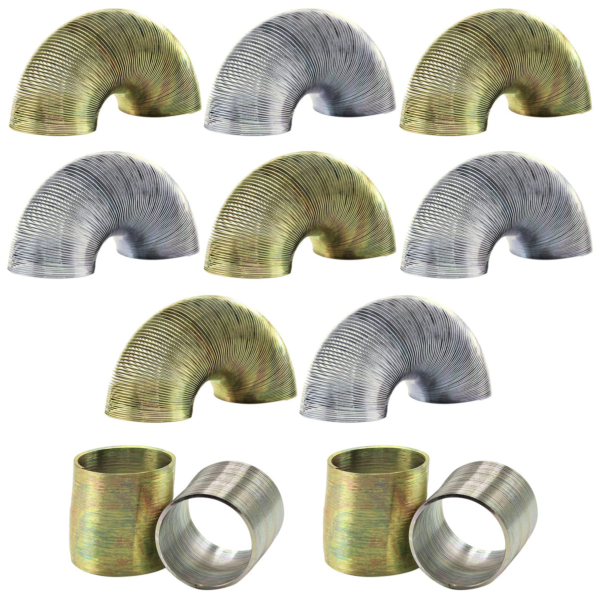 Srenta 1-Inch Mini Metal Coil Spring – Silver & Gold Variety, Pack of 12