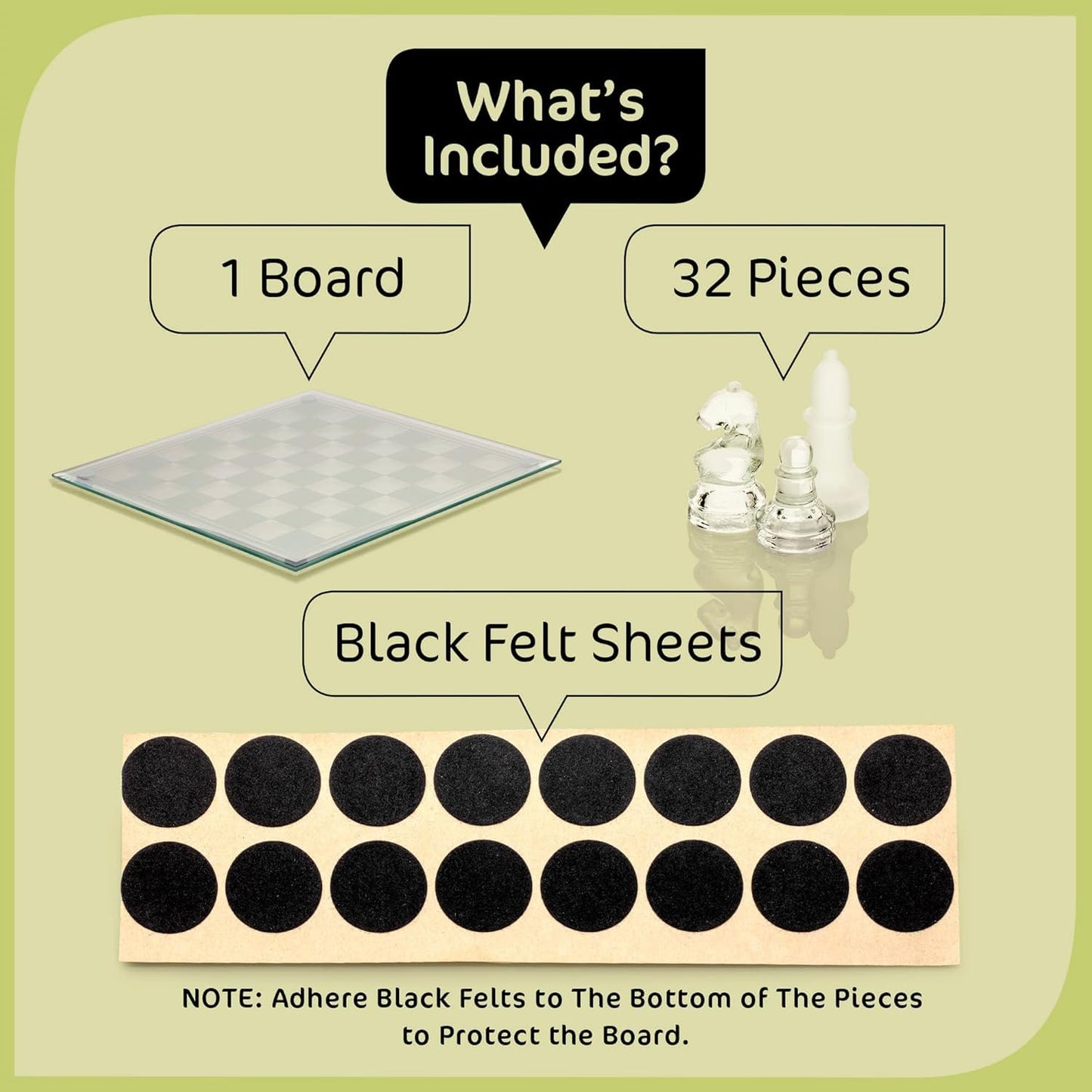 Srenta Fine Glass Chess Set – Modern 9.7'' Crystal Board with Clear & Frosted Pieces