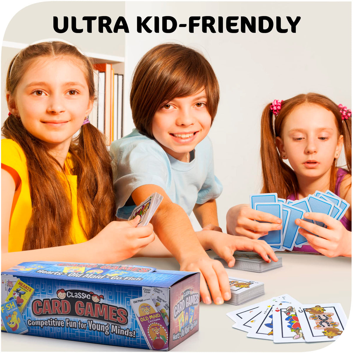 Srenta Kids Card Games Bulk – 12-Pack Go Fish, Hearts & Old Maid for Ages 4–9