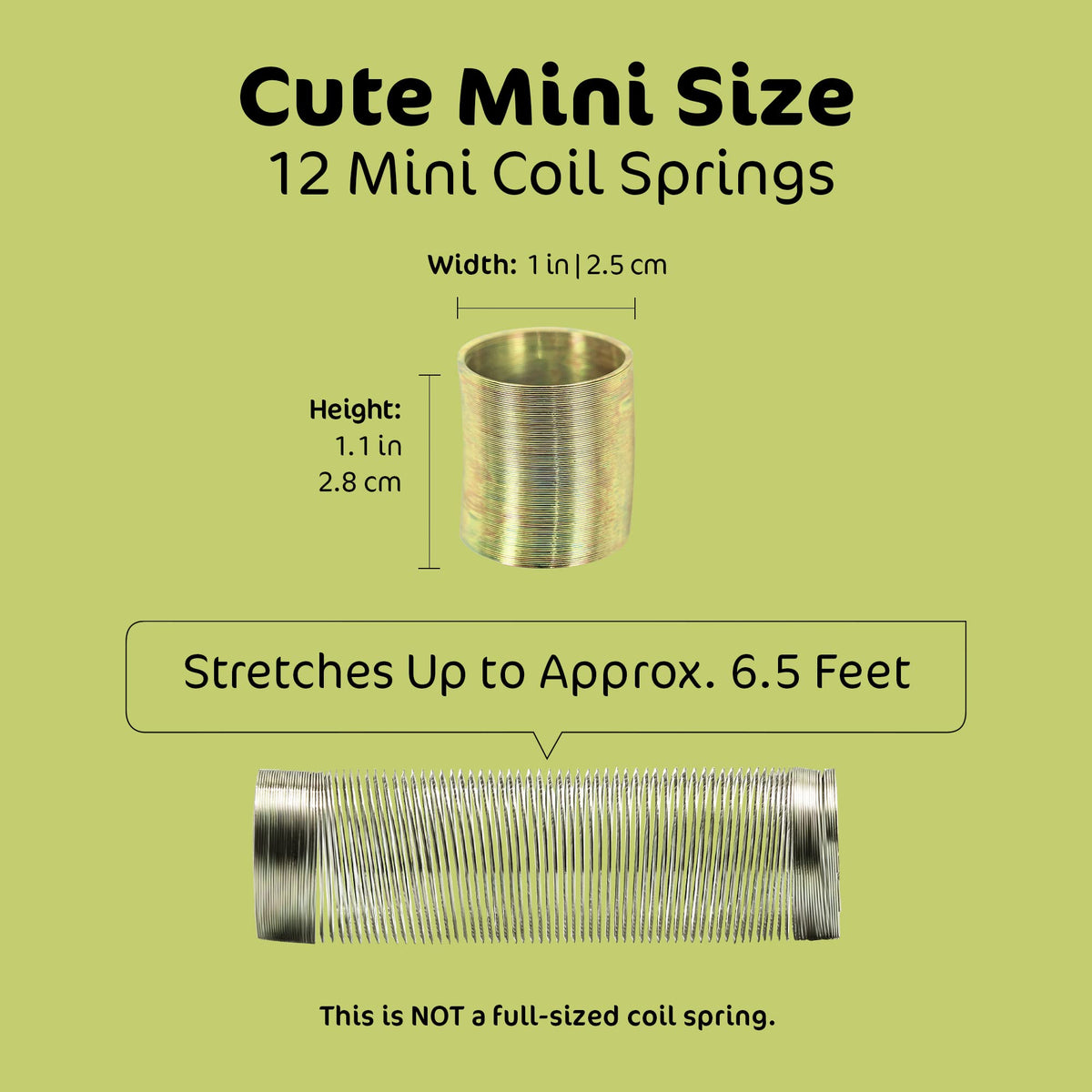 Srenta 1-Inch Mini Metal Coil Spring – Silver & Gold Variety, Pack of 12