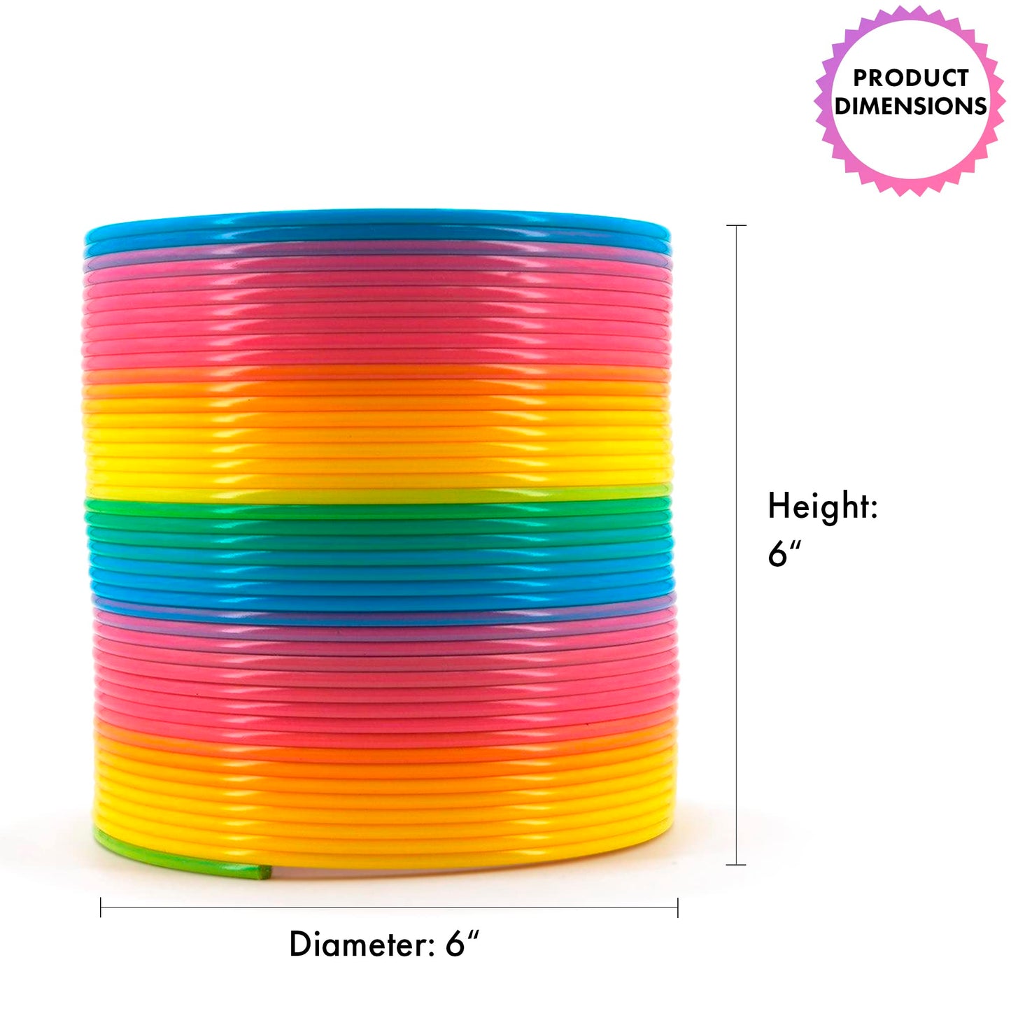 Srenta Giant Rainbow Slinkie – 6-inch Jumbo Coil Spring Toy for Kids