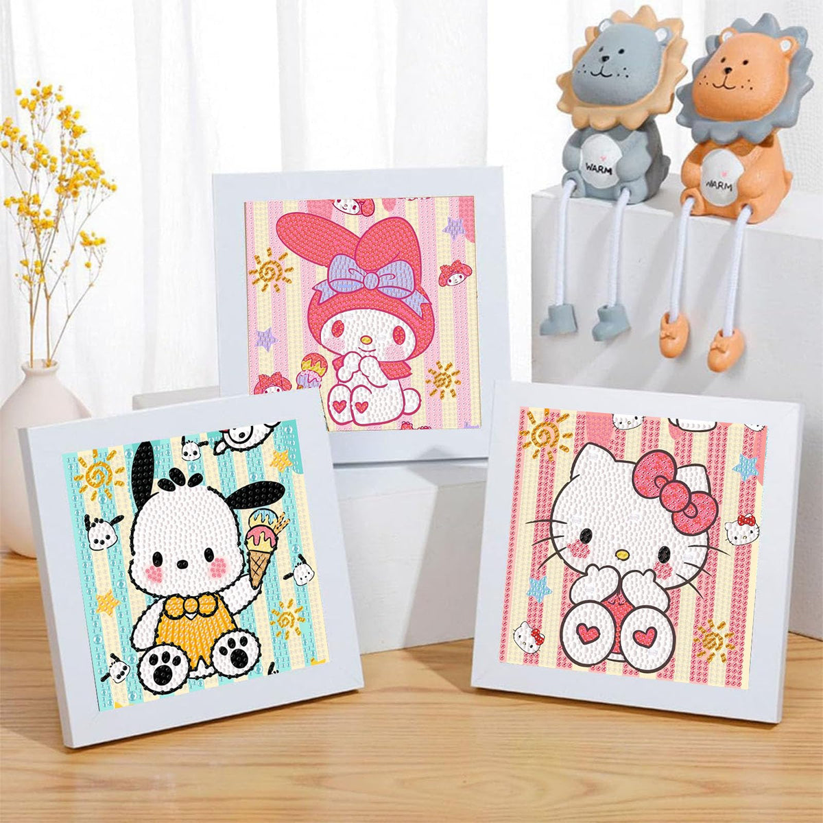 Sretoul 4 Pack Cartoon Diamond Art Kits for Kids - 6x6 Inch