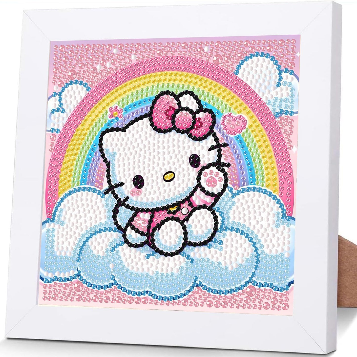 Sretoul Cartoon Diamond Art Kit for Kids with Frame – 7x7 Inch DIY Crystal Gem Painting
