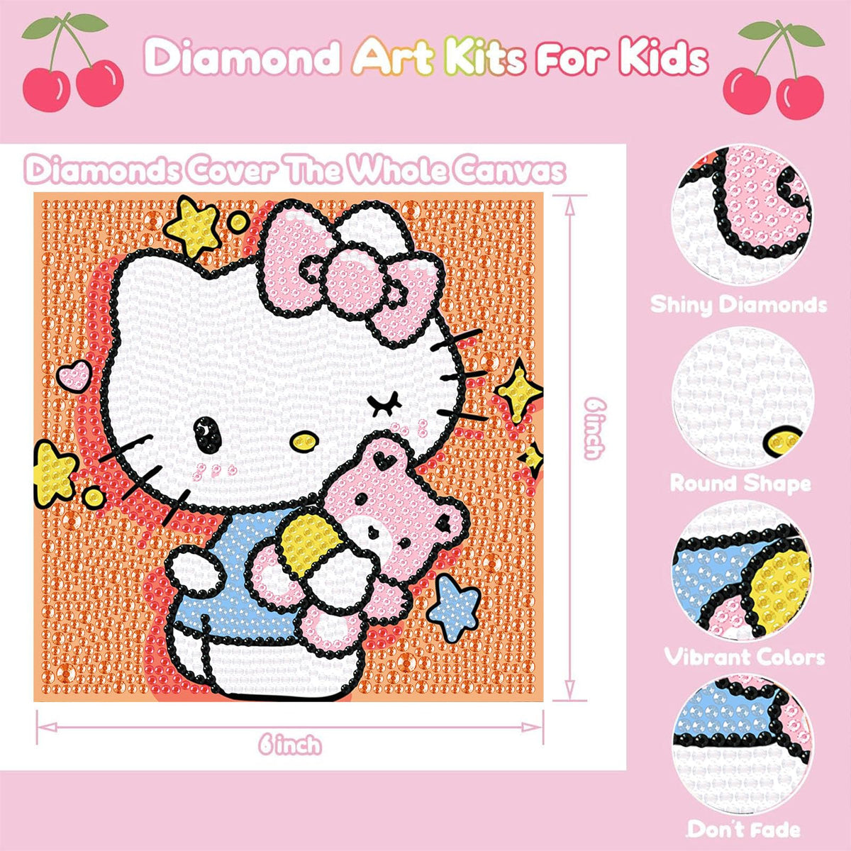 Sretoul 4-Pack Cartoon Diamond Art Kits for Kids – DIY Gem Art (Ages 4-12)