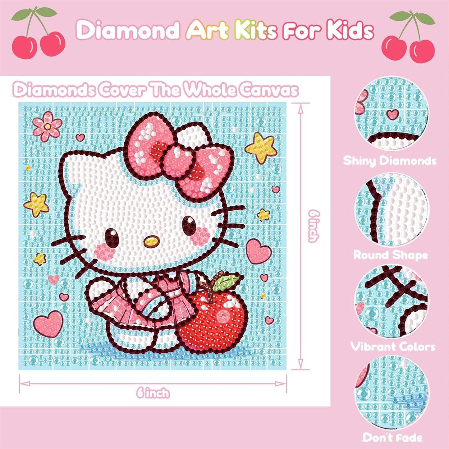 Sretoul Cartoon Diamond Art Kit for Kids with Frame – Easy DIY Crystal Art for Ages 4–12