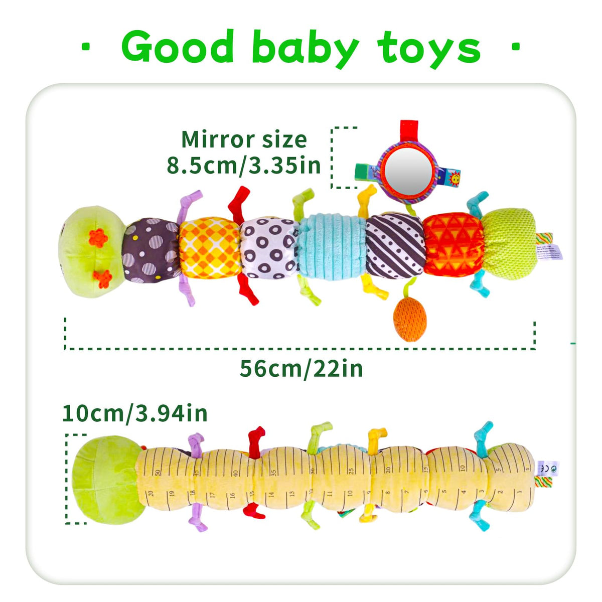 SRICH Baby Musical Plush Caterpillar Toy — 0-12 Months, Tummy Time & Head-Lifting Sensory Toy