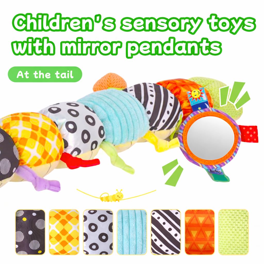 SRICH Baby Musical Plush Caterpillar Toy — 0-12 Months, Tummy Time & Head-Lifting Sensory Toy