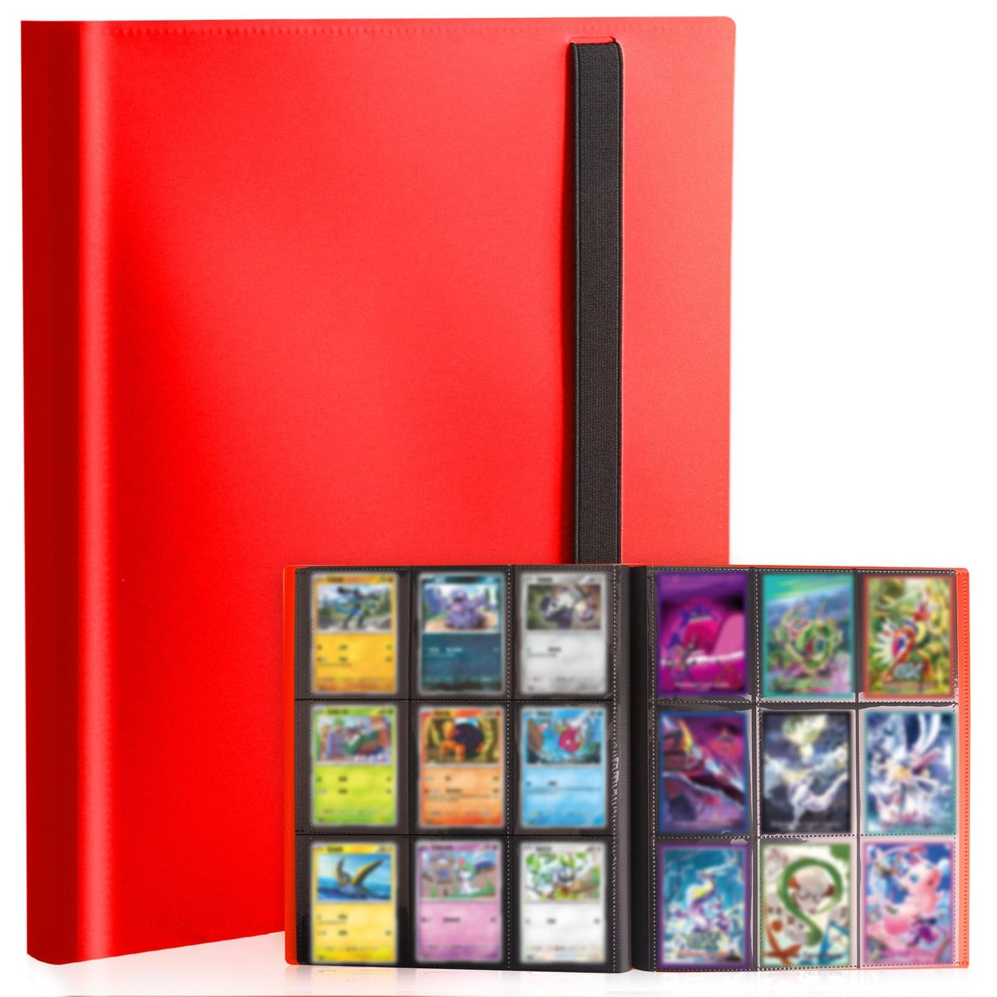 SRISE Card Binder 9-Pockets — 360 Card Capacity, 20 Pages, MTG/TCG Card Album (Red)
