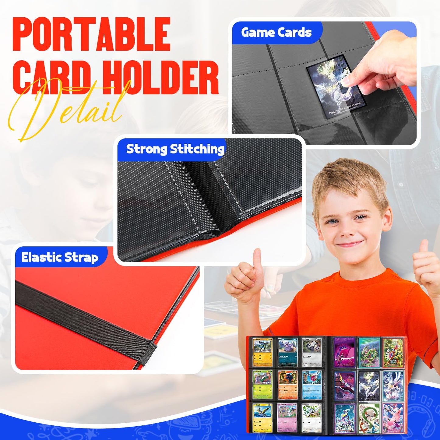 SRISE Card Binder 9-Pockets — 360 Card Capacity, 20 Pages, MTG/TCG Card Album (Red)