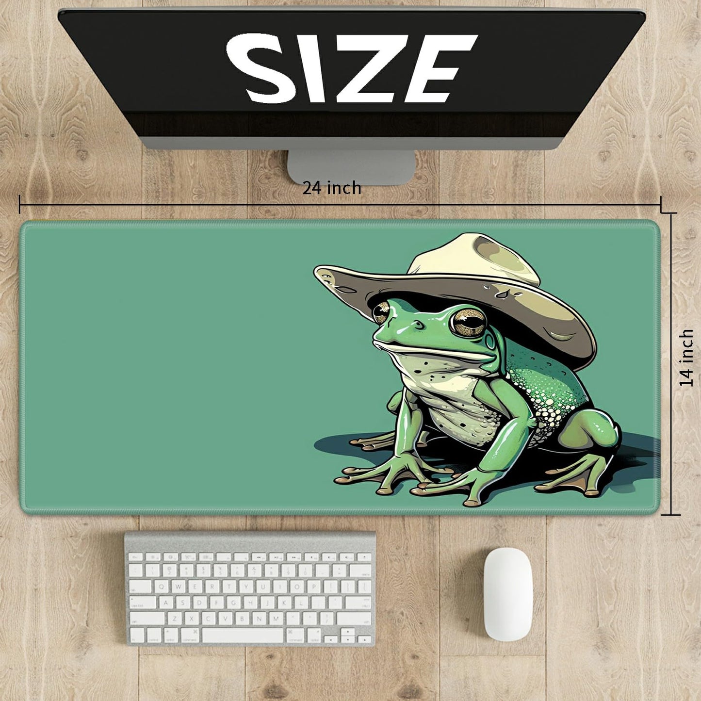 SROJDHFJB TCG Playmat & 50 Card Sleeves — 24x14 Non-Slip Green Frog