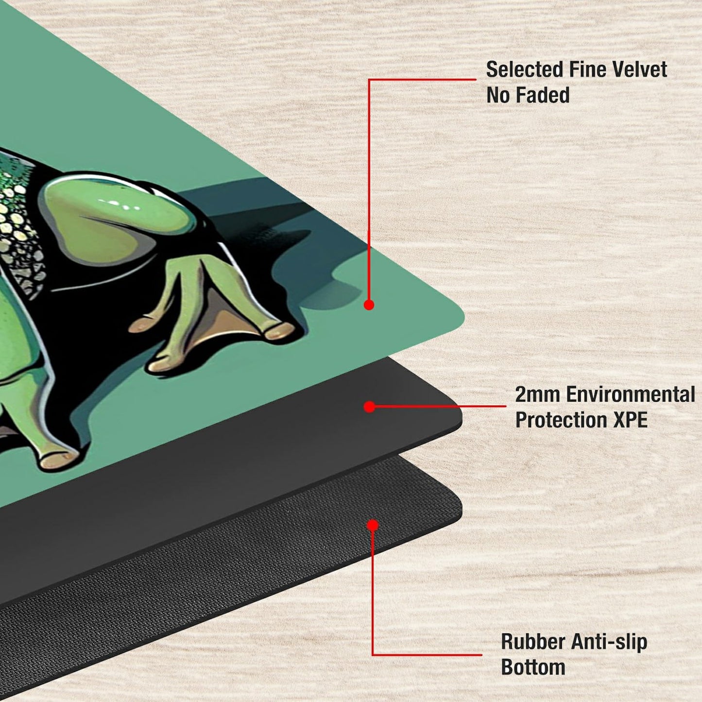 SROJDHFJB TCG Playmat & 50 Card Sleeves — 24x14 Non-Slip Green Frog