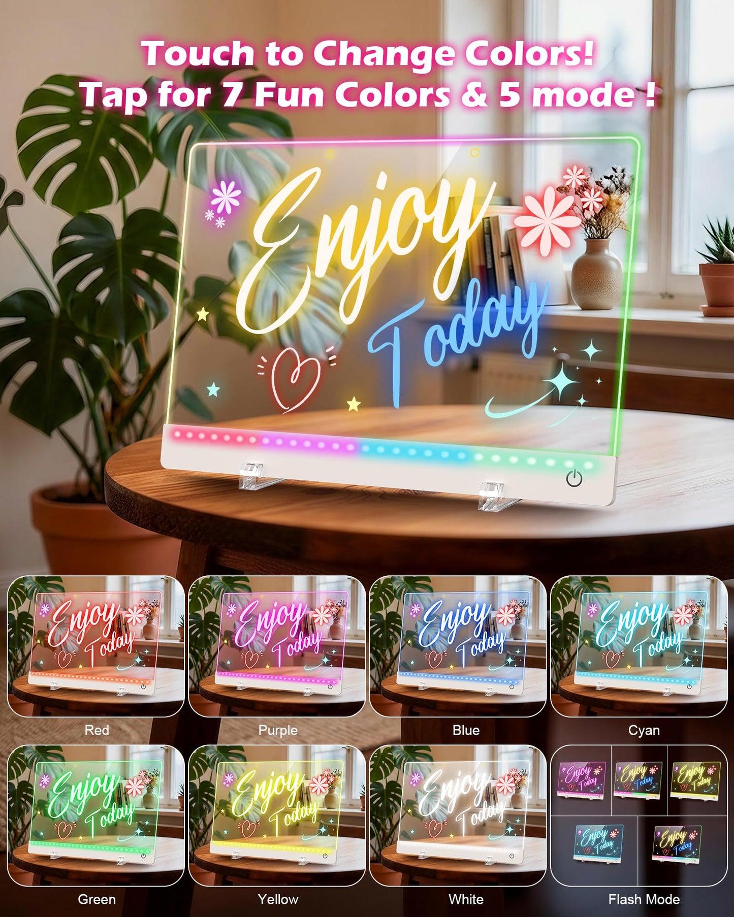 Rechargeable 17-Inch LED Drawing Board for Kids – SROT, 7 Colors, 5 Light Modes, 12-Marker Set