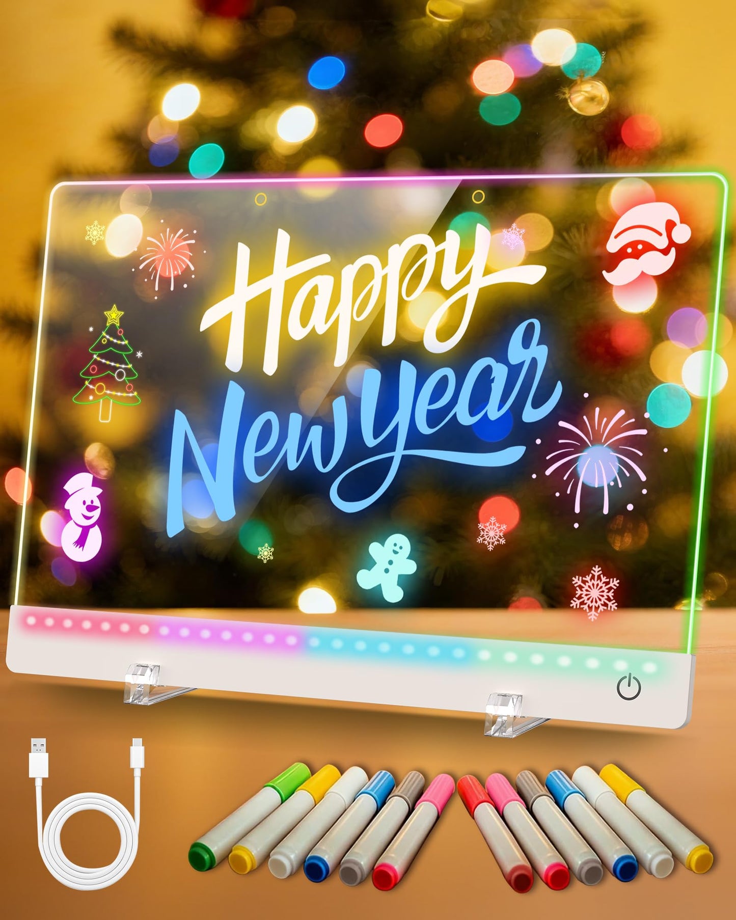 Rechargeable 17-Inch LED Drawing Board for Kids – SROT, 7 Colors, 5 Light Modes, 12-Marker Set
