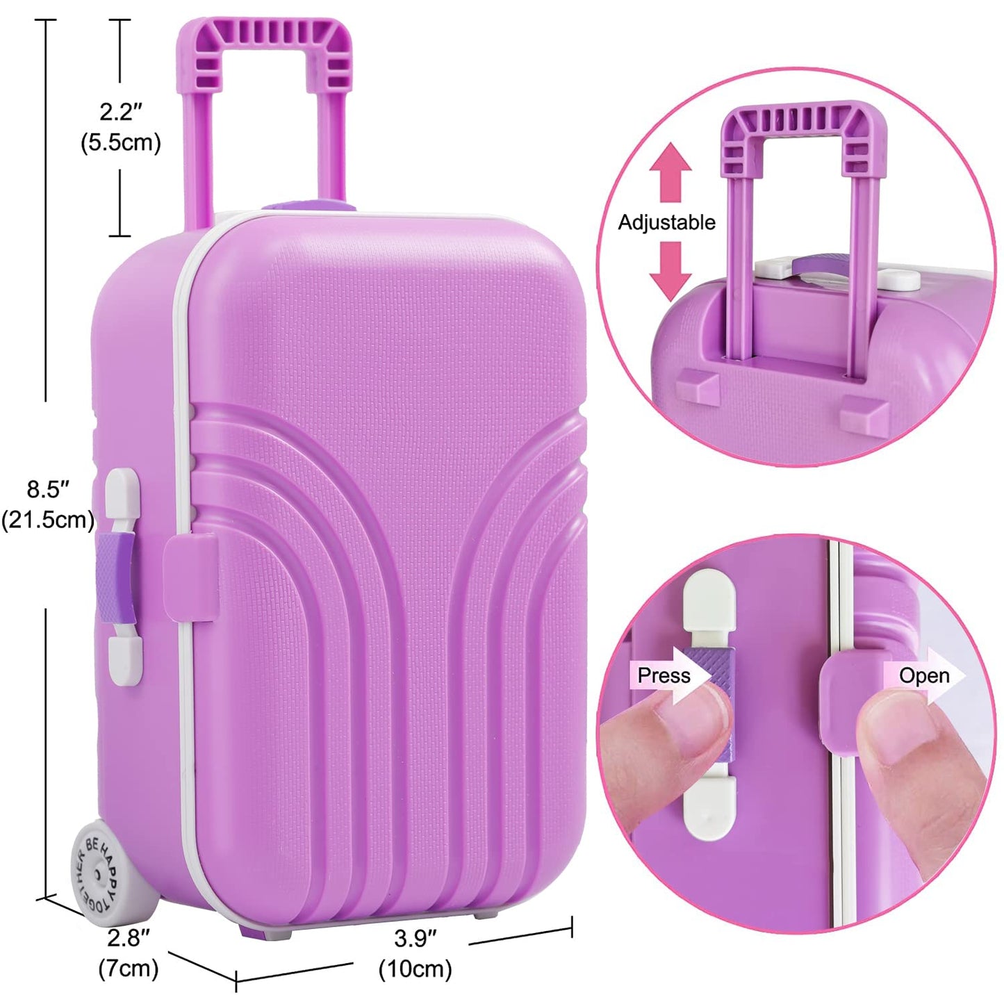 Srua Don 18 Inch Mermaid Doll Travel Case & 21-Piece Accessory Set — Portable Luggage for 18-Inch Dolls
