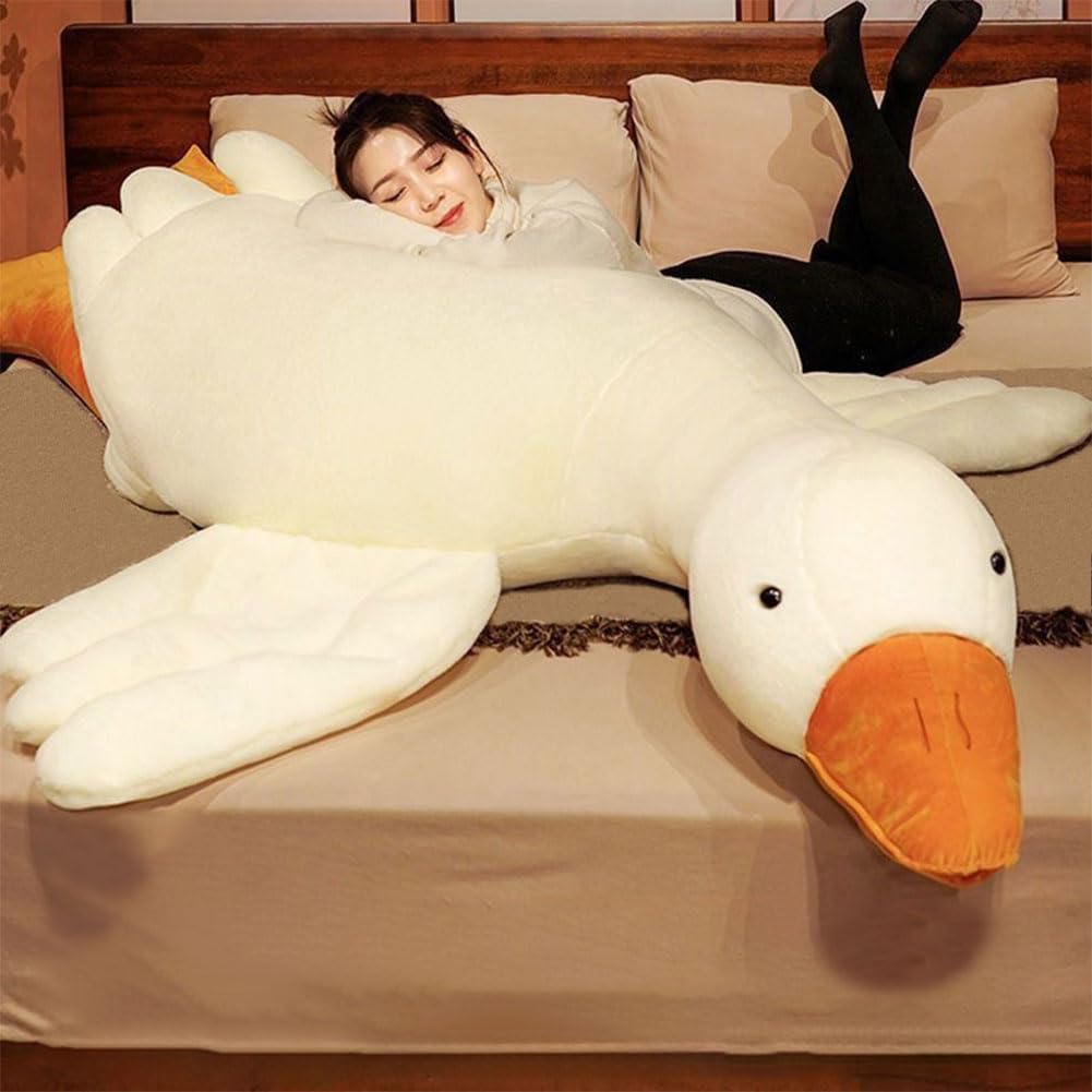 Srutirbo Giant White Goose Plush - 51-Inch Soft Hug Pillow for All Ages