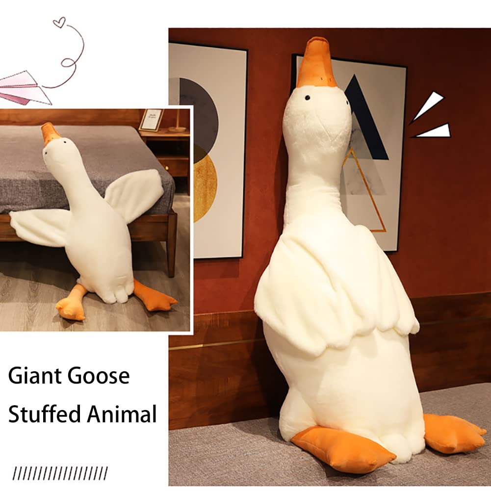 Srutirbo Giant White Goose Plush - 51-Inch Soft Hug Pillow for All Ages