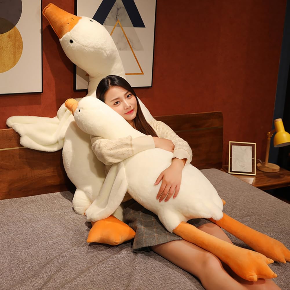 Srutirbo Giant White Goose Plush 20in – Ultra-Soft Hug Pillow & Sleep Companion