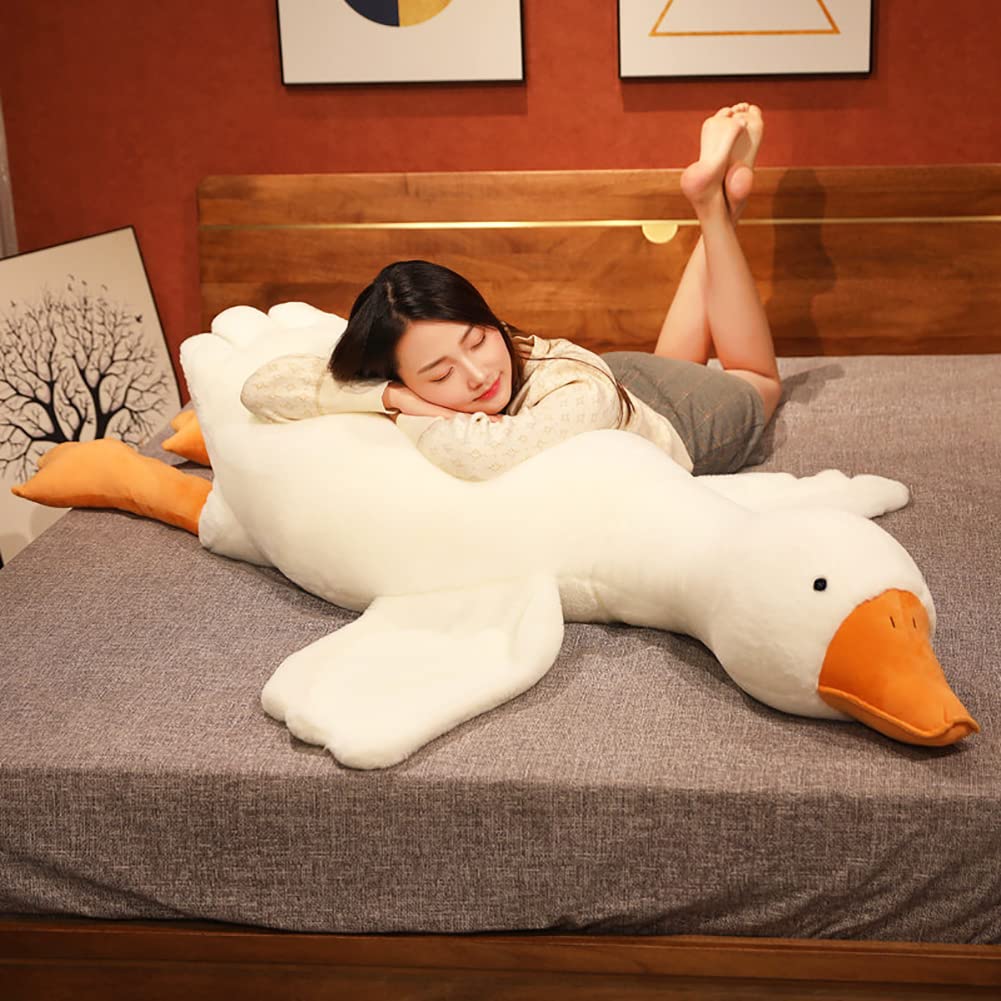 Srutirbo Giant White Goose Plush 20in – Ultra-Soft Hug Pillow & Sleep Companion