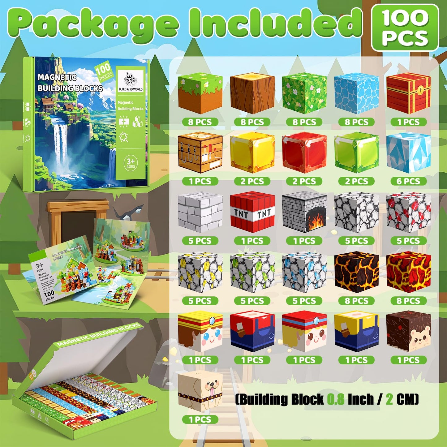 SSAWER Magnetic Blocks – 100PCS STEM Building Toys for Kids Aged 3+ | Creative, Screen-Free Play