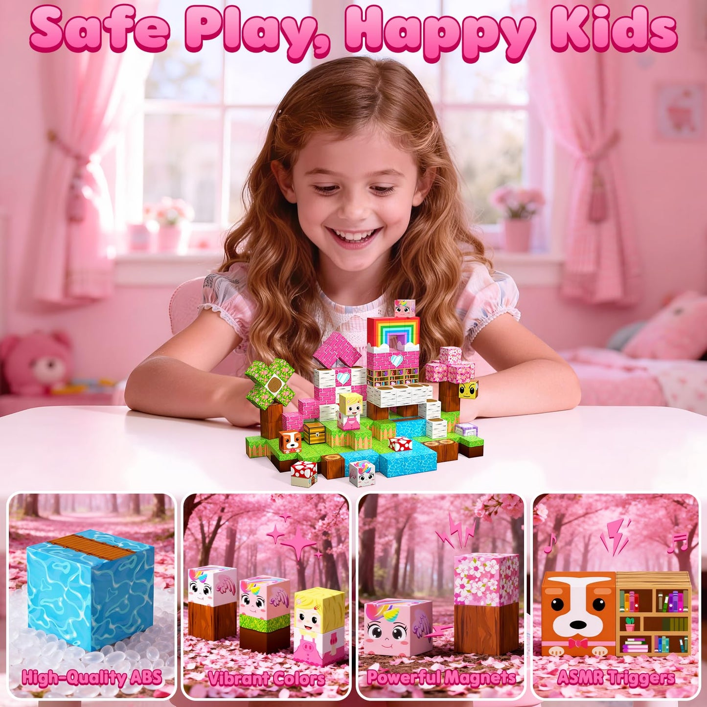 SSAWER Magnetic Blocks – 100-Piece STEM Building Set for Kids 3+ | Creative Open-Ended Play