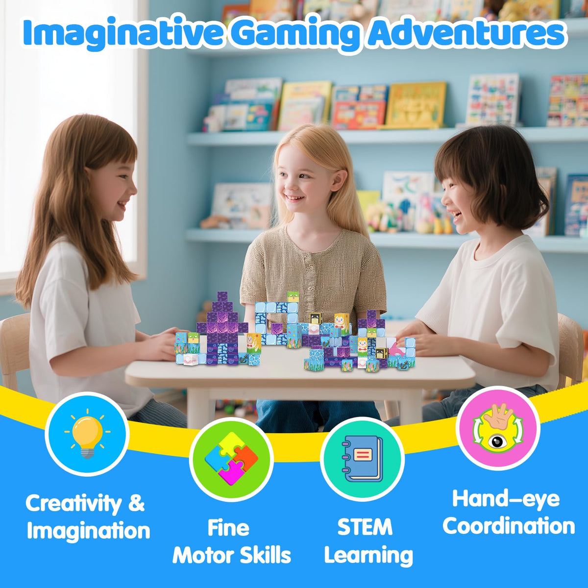 SSAWER Magnetic Blocks 100PCS – Ocean World STEM Building Toys for Kids 3+