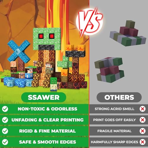 SSAWER Magnetic Blocks Toys for Kids – 100 Pcs Building Set (Underworld)