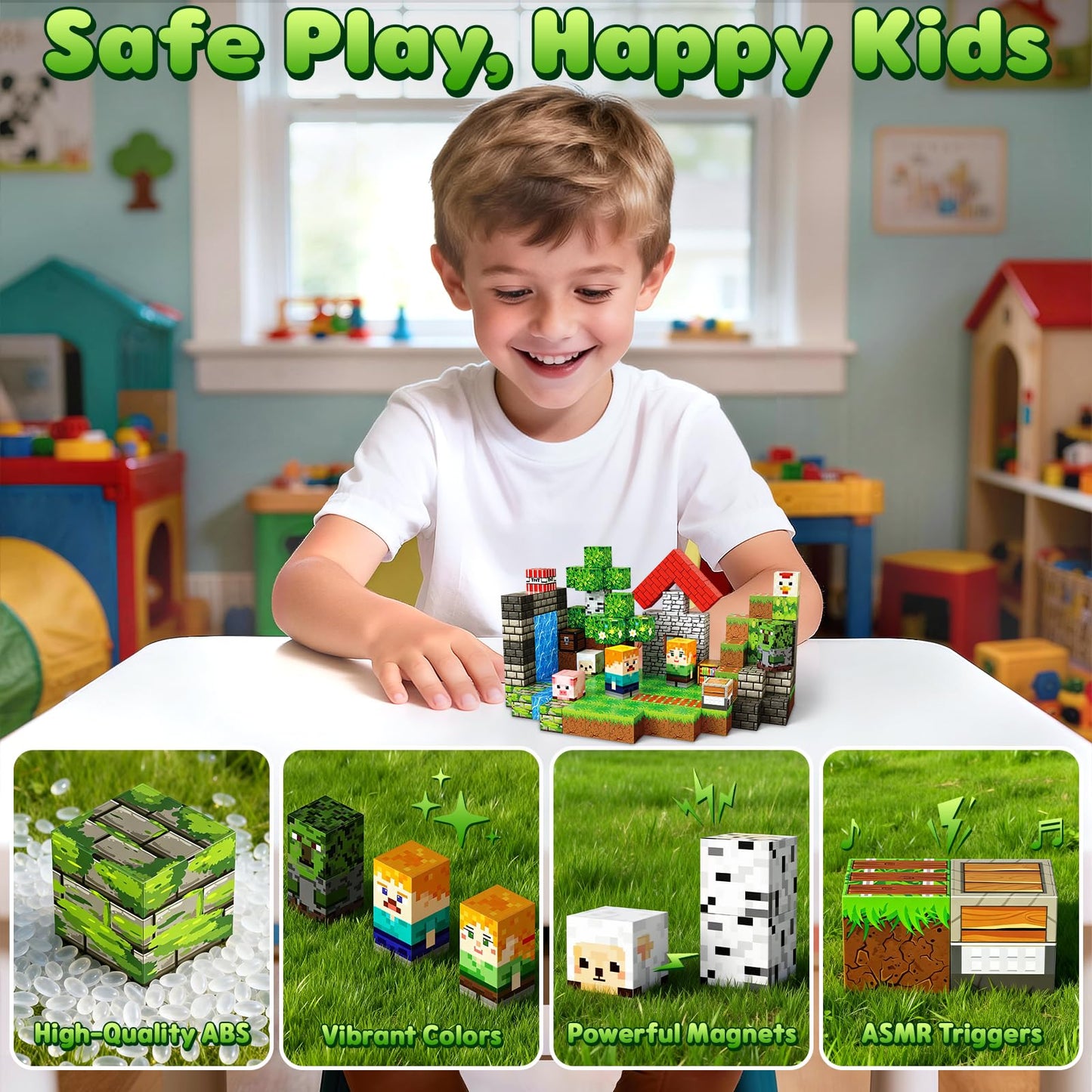 SSAWER Magnetic Blocks 150PCS – Creative STEM Building Toys for Kids 3+