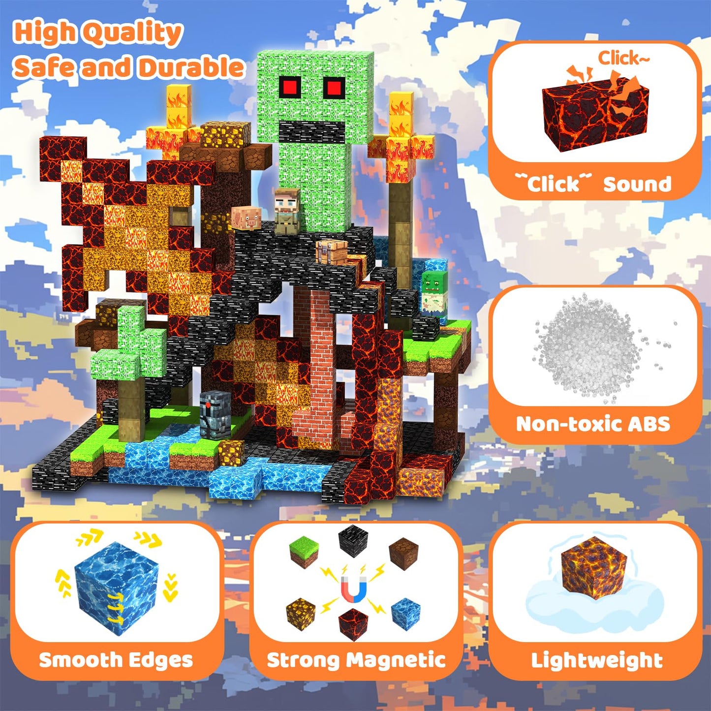 SSAWER Magnetic Blocks – 48 PCS STEM Toys for Kids Aged 4-8