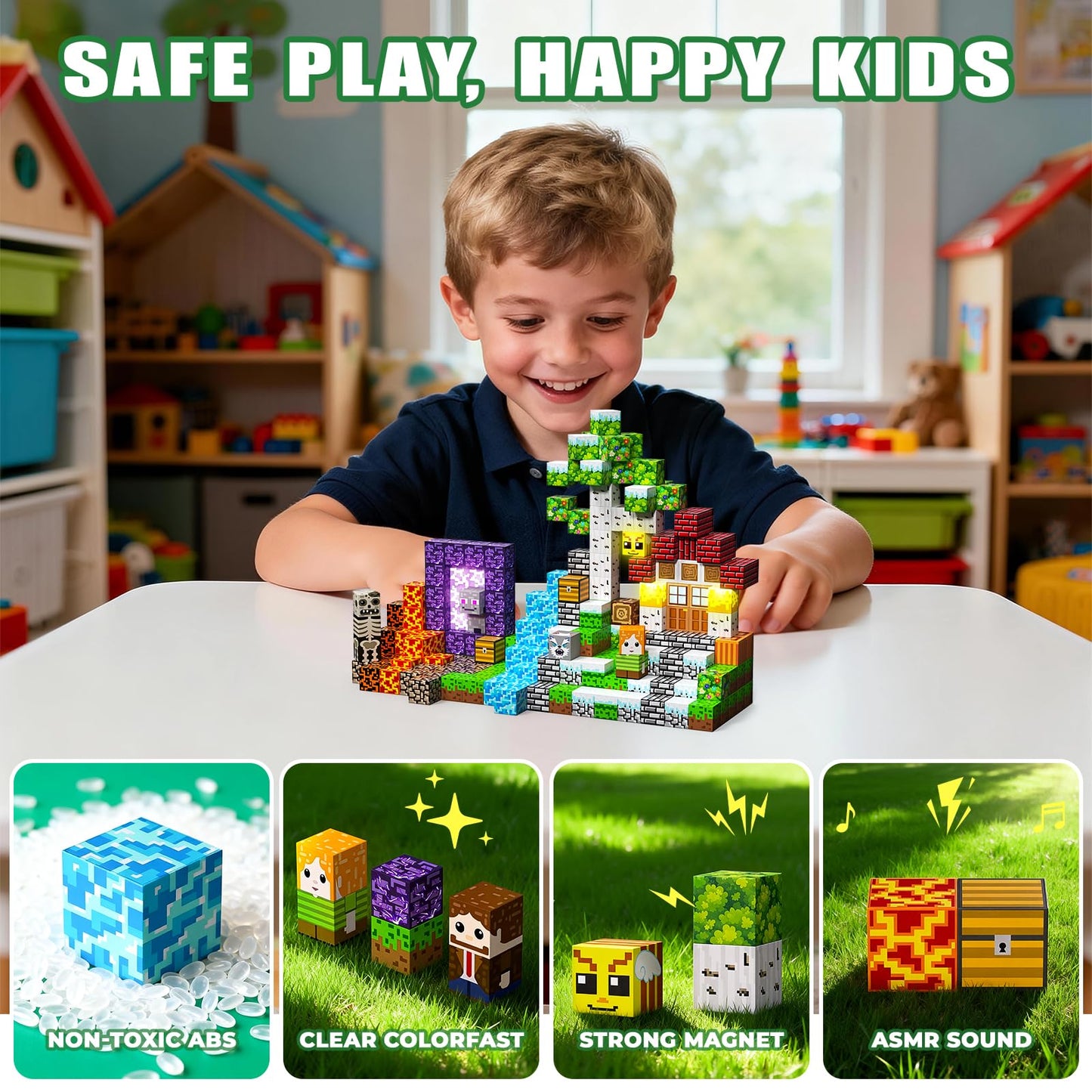 SSAWER Magnetic Blocks 208-Piece Set – Creative STEM Building Toys for Kids 3+ | Gift-ready