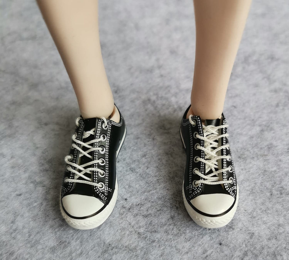 SSbeauty M 1:6 Scale Figure Shoes – Black PVC Sneakers for 12-Inch Action Figures