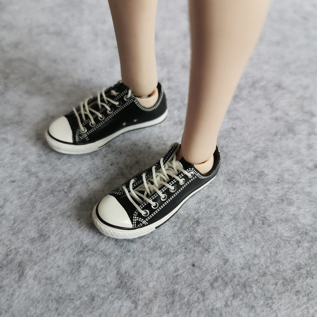 SSbeauty M 1:6 Scale Figure Shoes – Black PVC Sneakers for 12-Inch Action Figures