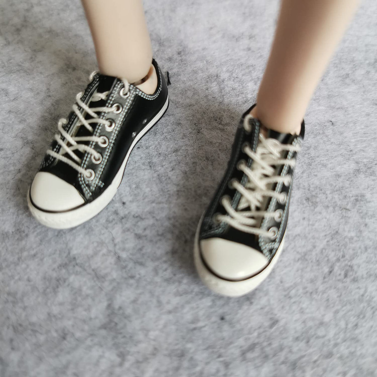 SSbeauty M 1:6 Scale Figure Shoes – Black PVC Sneakers for 12-Inch Action Figures