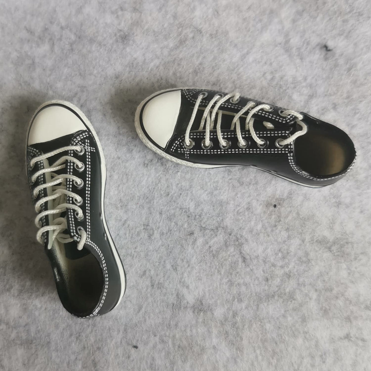 SSbeauty M 1:6 Scale Figure Shoes – Black PVC Sneakers for 12-Inch Action Figures